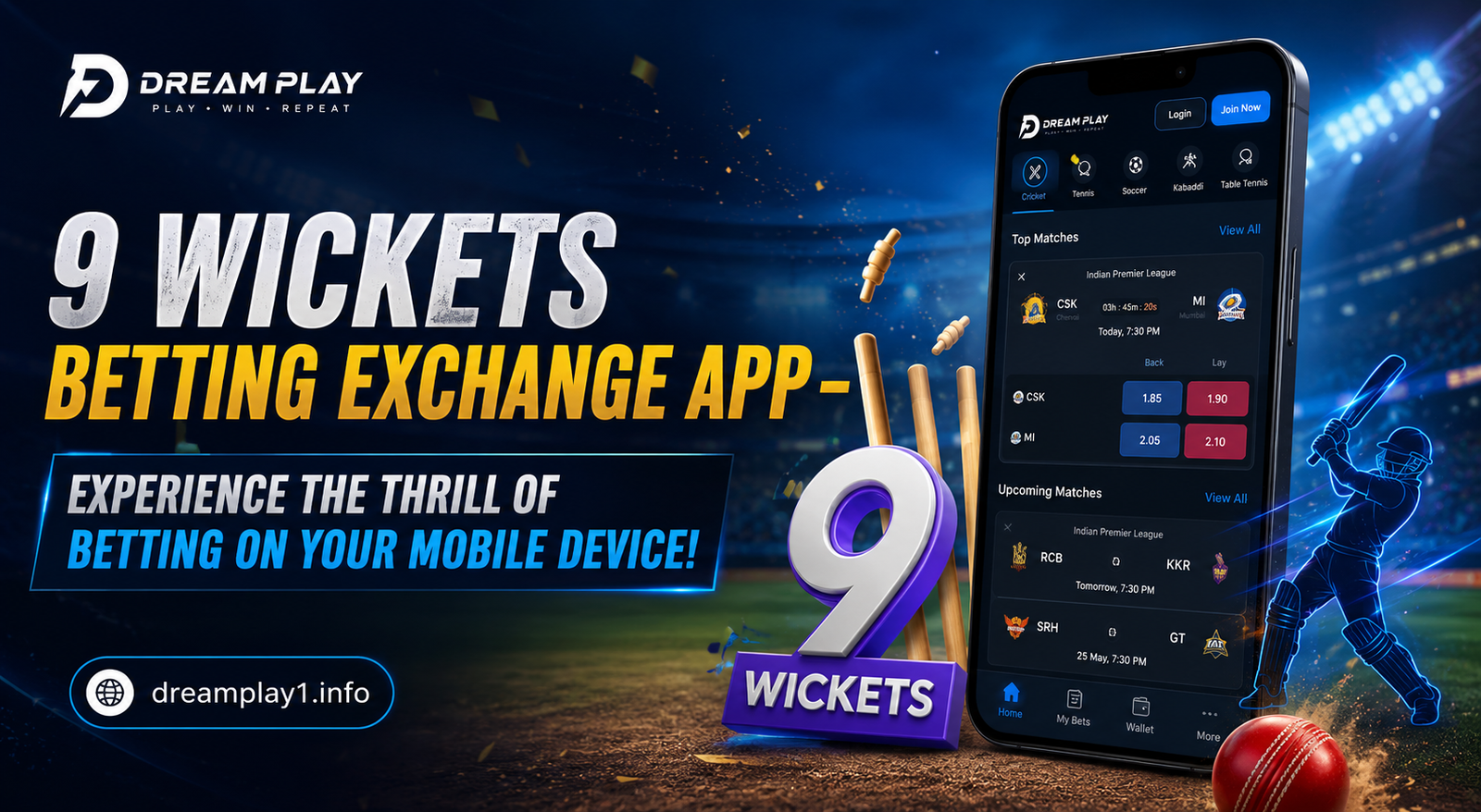 9 Wickets Betting Exchange App